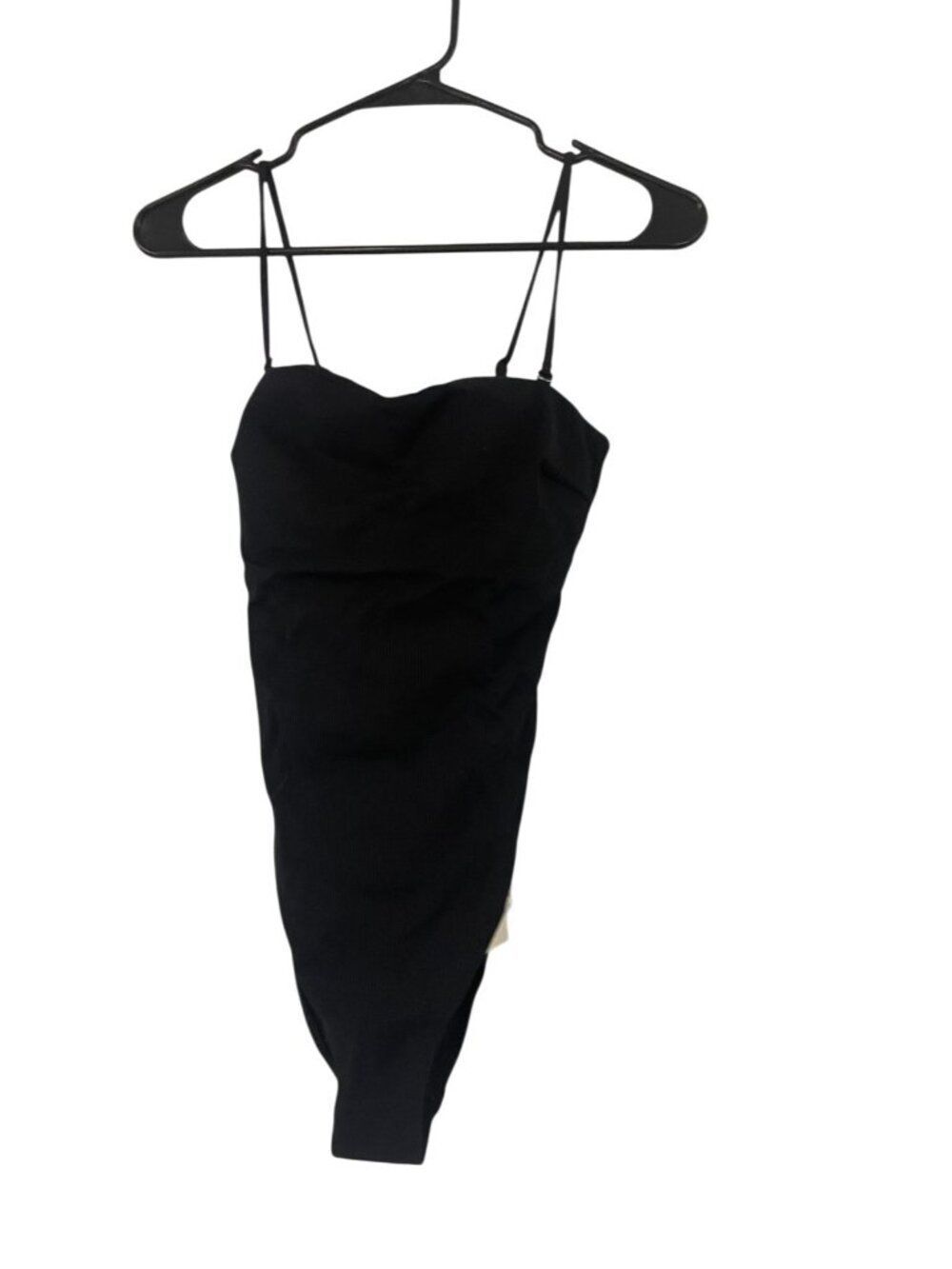 Oysho Womens Swimsuit bathing suit Large Black Textured One Piece 0747/302 NWT